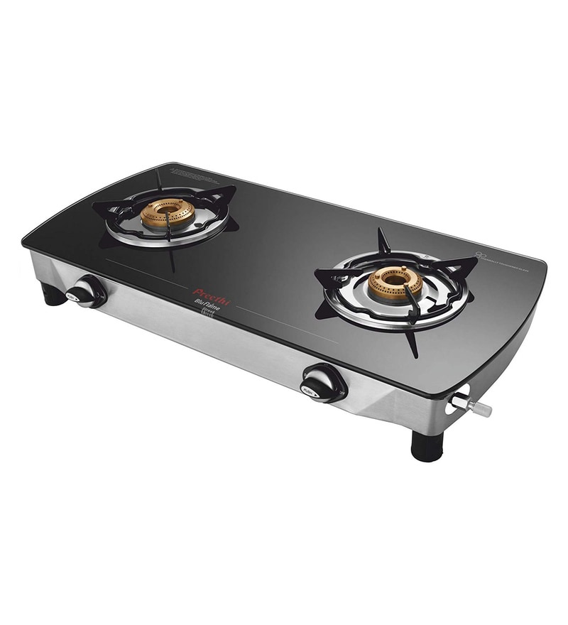 Buy Preethi 2 Brass Burners Manual Glass Gas Stove (Model No GTS103
