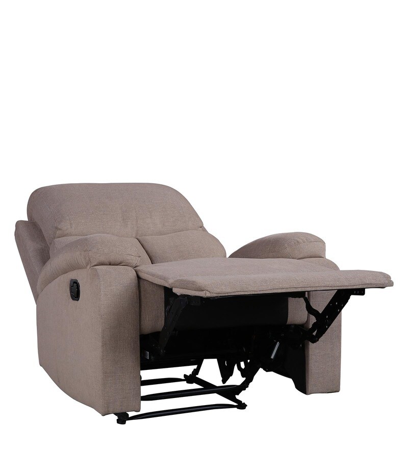 premier fabric manual recliner in brown colour by hometown