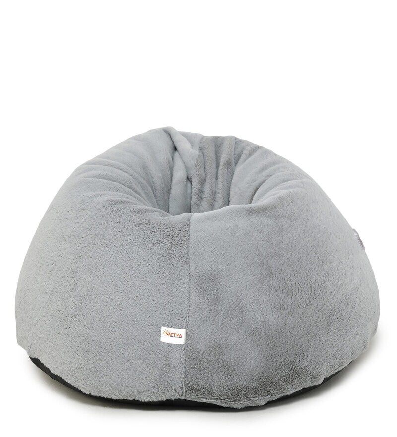 Buy Premium 4XL Fabric Bean Bag with Beans in Grey Colour by Sattva ...