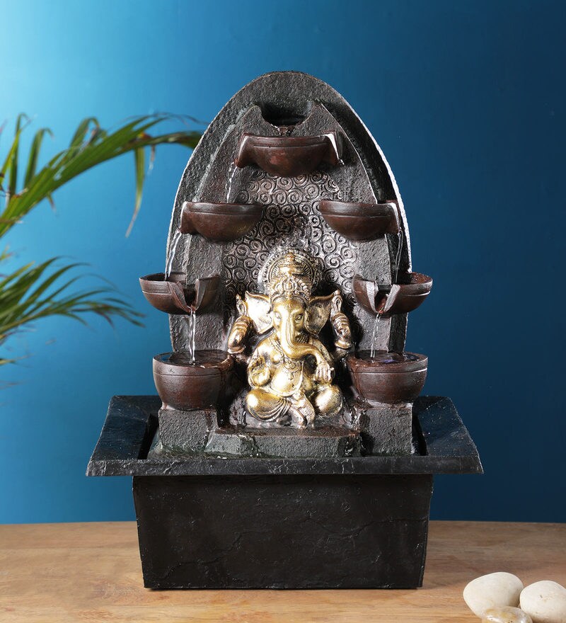 Buy Brown Premium Lord Ganesha 7 Steps Indoor Water Fountain by The