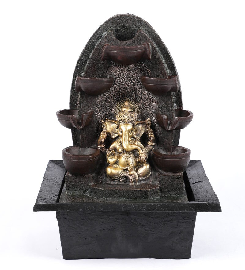 Buy Brown Premium Lord Ganesha 7 Steps Indoor Water Fountain by The Exclusive Deco Online