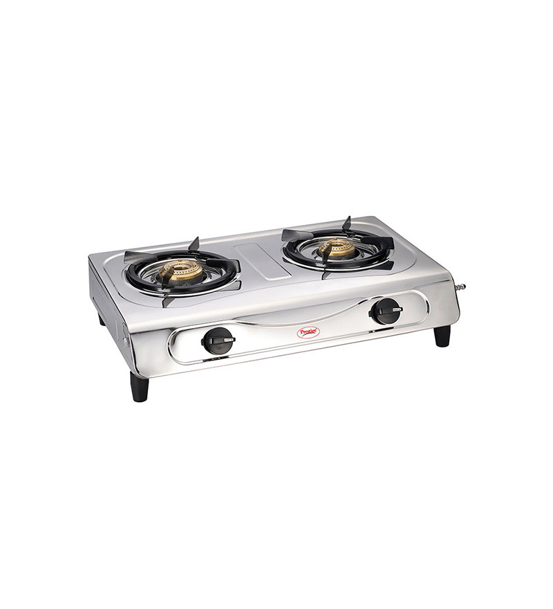 prestige 2 burner gas stove stainless steel