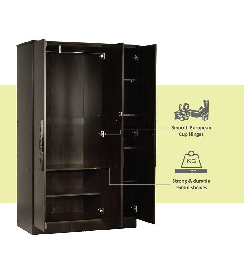 Buy Prophasis 3 Door Wardrobes In Wenge Finish By Mintwud Online - 3 ...