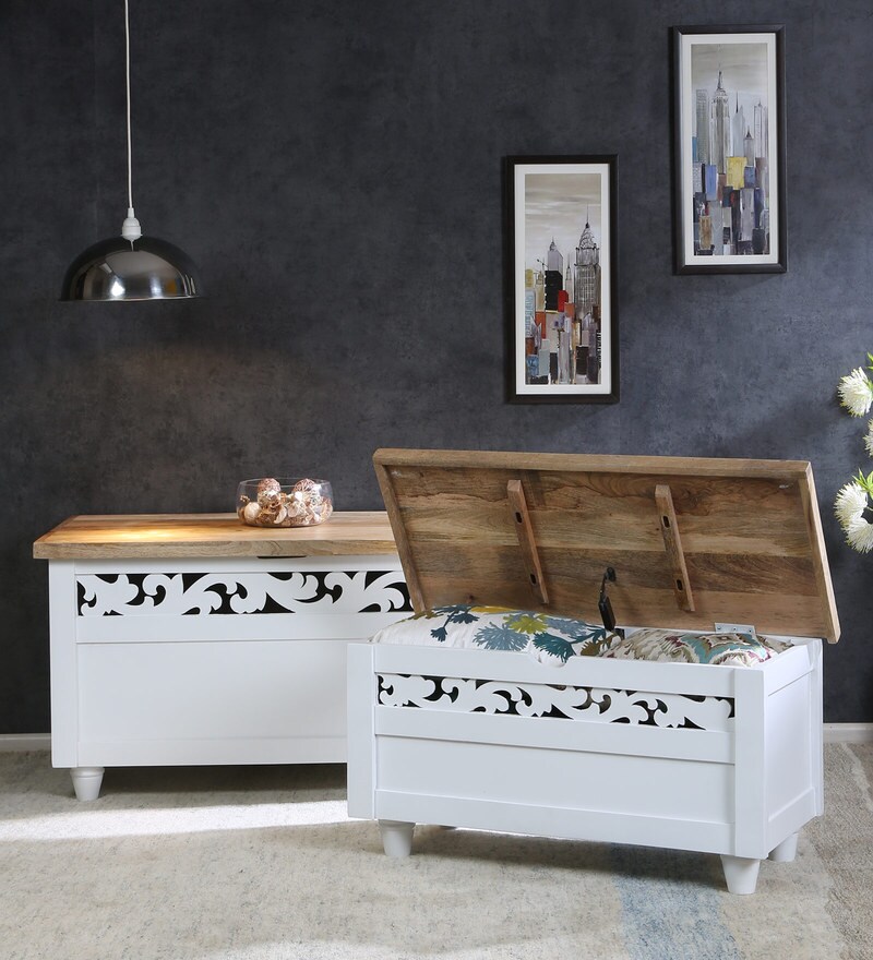 Buy Provencal Solid Wood Trunk (Set of 2) in White Finish by Amberville