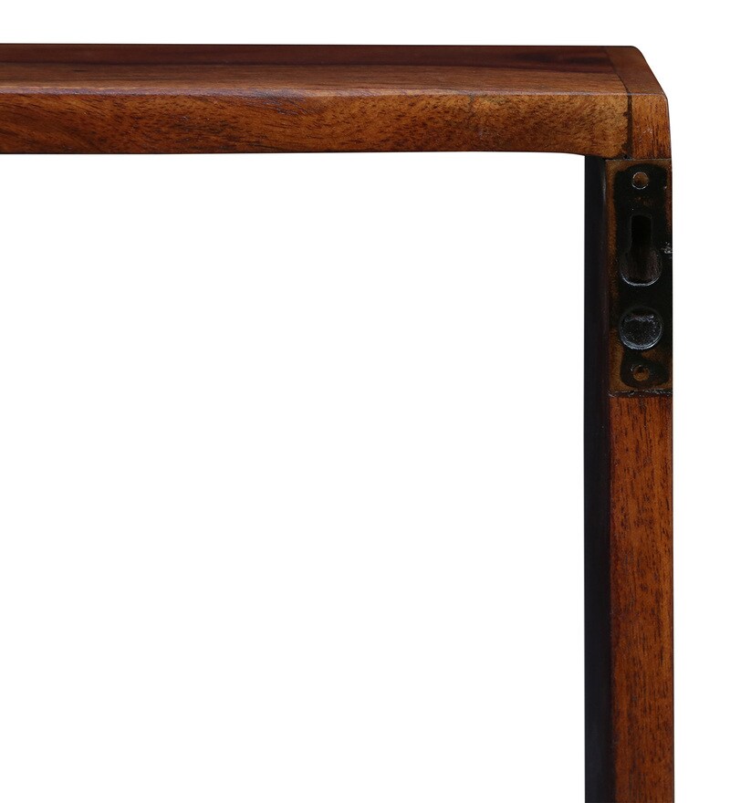 Buy Sheesham Wood Wall Shelf in Provincial Teak Finish by My Furniture