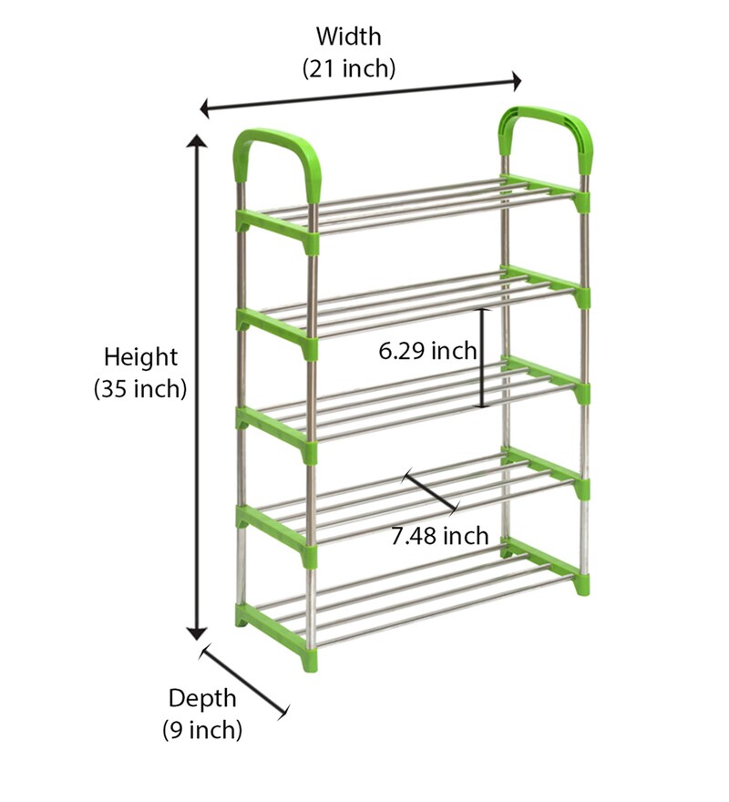 Buy Proxima Five Layer Iron Shoe Rack In Green Colour By Nilkamal Online Open Shoe Racks Shoe Racks Furniture Pepperfry Product