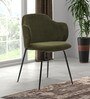 Pragnya Velvet Fabric Dining Chair In Green Colour