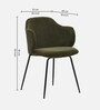 Pragnya Velvet Fabric Dining Chair In Green Colour
