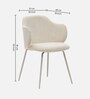 Pragnya Velvet Fabric Dining Chair In Off White Colour