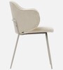 Pragnya Velvet Fabric Dining Chair In Off White Colour