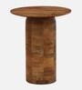 Praha Mango Wood End Table In Natural Finish