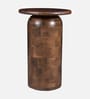 Praha Mango Wood End Table In Walnut Finish