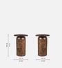 Praha Mango Wood End Table In Walnut Finish
