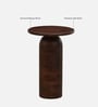 Praha Mango Wood End Table In Walnut Finish