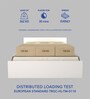 Prajna  Queen Size Upholstered Bed In Beige Colour & White Colour With Box Storage
