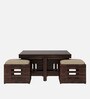 Praline Sheesham Wood Coffee Table Set In Natural Teak Colour