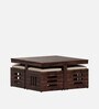 Praline Sheesham Wood Coffee Table Set In Natural Teak Colour