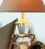 Prato Brown Fabric Shade Table Lamp With Glass Base