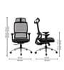Pravah Office Chair with Seat Slider and 4D Adjustable Armrest in Black