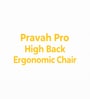 Pravah Pro High Back Ergonomic Chair with Adjustable Lumbar Support And Adjustable Headrest in White & Grey Colour With Auto Weight Mechanism