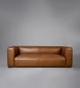 Praya Leatherette 3 Seater Sofa in Brown Color