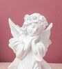 Praying Angel with Wings 8 Inch White Resin Showpiece