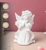 Praying Angel with Wings 8 Inch White Resin Showpiece