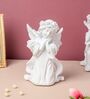 Praying Angel with Wings 8 Inch White Resin Showpiece