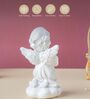 Praying Girl on Both Knees White Resin Figurine
