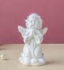 Praying Girl on Both Knees White Resin Figurine