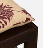 Prebuz Sheesham Wood Foot Stool In Scratch Resistant Walnut Finish With Floral Print