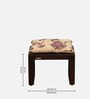 Prebuz Sheesham Wood Foot Stool In Scratch Resistant Walnut Finish With Floral Print
