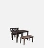 Precious 4 Seater Dining Set in Antique Oak Finish with Bench