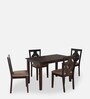 Precious Solid Wood 4 Seater Dining Set in Oak Finish