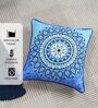 Premium 100% Cotton Blue Mandala Design Cushion Covers   Set of 2 (16 x 16 Inches)   Soft & Durable