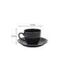 Premium 180ml Black Ceramic (Set of 12) Tea Cup & Saucer Set
