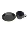 Premium 180ml Black Ceramic (Set of 12) Tea Cup & Saucer Set