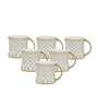 Premium 180ml White & Gold Ceramic (Set of 6) Tea Cups