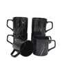 Premium 180ml Black & Gold Ceramic (Set of 6) Tea Cups