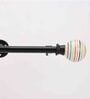 Round Premium 19mm Iron Curtain Rod with Multi Colour Ceramic Finial