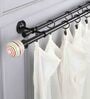 Round Premium 19mm Iron Curtain Rod with Multi Colour Ceramic Finial