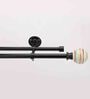 Round Premium 19mm Iron Curtain Rod with Multi Colour Ceramic Finial