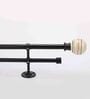 Round Premium 19mm Iron Curtain Rod with Multi Colour Ceramic Finial