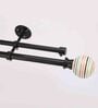 Round Premium 19mm Iron Curtain Rod with Multi Colour Ceramic Finial