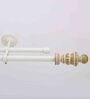 Premium 19mm Iron Curtain Rod with Beige Wooden Finial