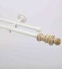Premium 19mm Iron Curtain Rod with Beige Wooden Finial