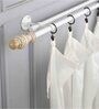 Premium 19mm Iron Curtain Rod with Beige Wooden Finial