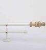 Premium 19mm Iron Curtain Rod with Beige Wooden Finial