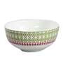 Premium 240ml White & Green Ceramic (Set of 6) Dinner Bowl