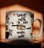 Premium 320ml White & Black Ceramic (Set of 2) Coffee Mug